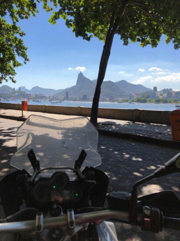 Motorcycle on the coast road in Rio de Janeiro
