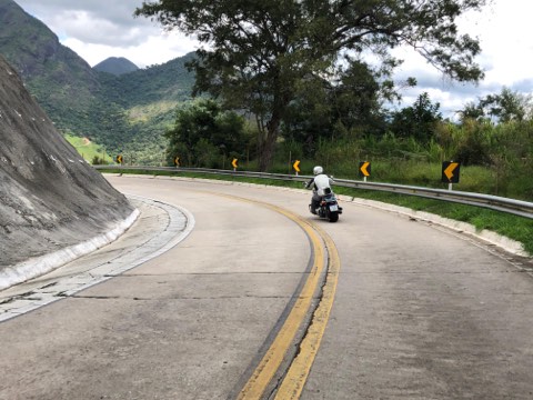 Mountain road curves in the Serra dos Orgaos above Teresopolis